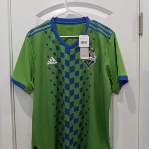 Adidas Green and Blue Men's Shirt